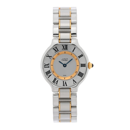 Cartier Stainless Steel 18K Yellow Gold 28mm Must de 21 Quartz Watch 1 of 4