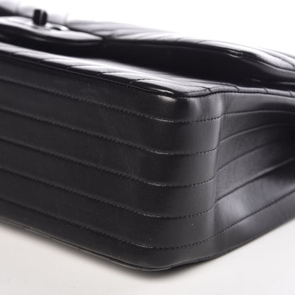 Chanel Lambskin Chevron Quilted Jumbo Double Flap So Black 10 of 10