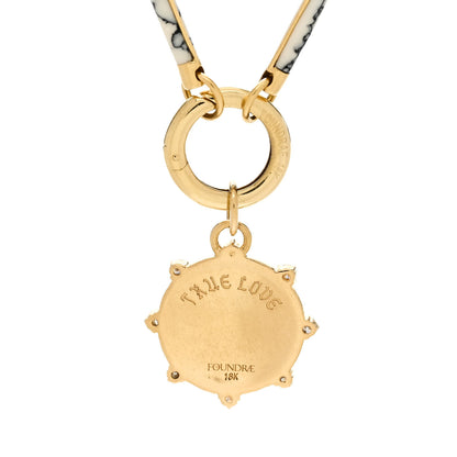 Foundrae 18K Yellow Gold Diamond Howlite Baby Spark Medallion Chain Choker Necklace 4 of 4