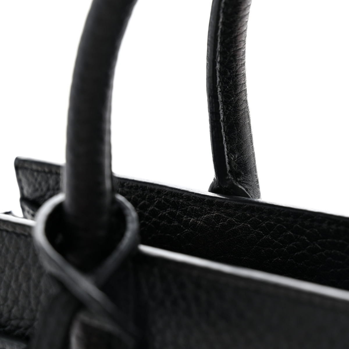 Grained Calfskin Nano Sac De Jour Black