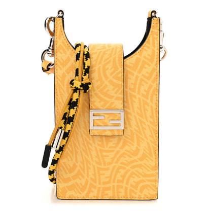 Fendi X SARAH COLEMAN Glazed Fabric Micro FF Vertigo Phone Holder Cyber Mimosa 1 of 14