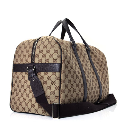 Gucci Monogram Dollar Calfskin Boston Duffle Bag Beige Ebony Testa di Moro Marrone Scuro 2 of 4