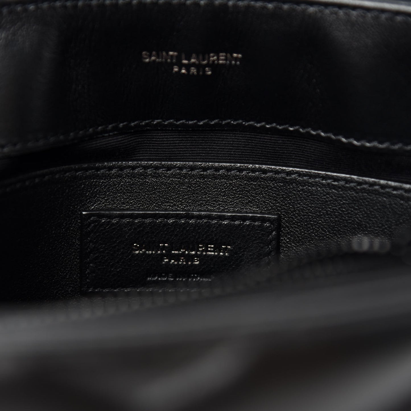 Calfskin Y Quilted Monogram Small Loulou Chain Satchel Black
