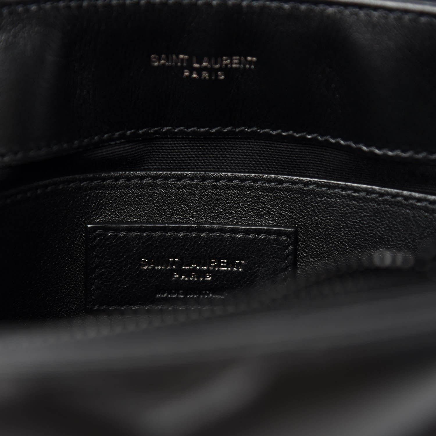 Saint Laurent Calfskin Y Quilted Monogram Small Loulou Chain Satchel Black 8 of 11