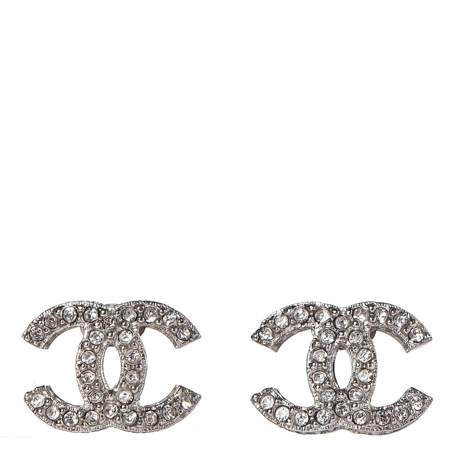 Crystal CC Earrings Silver