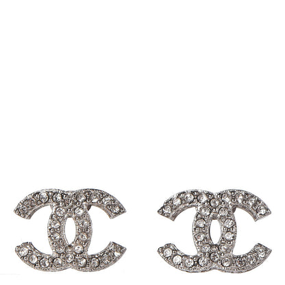 Chanel Crystal CC Earrings Silver 1 of 6