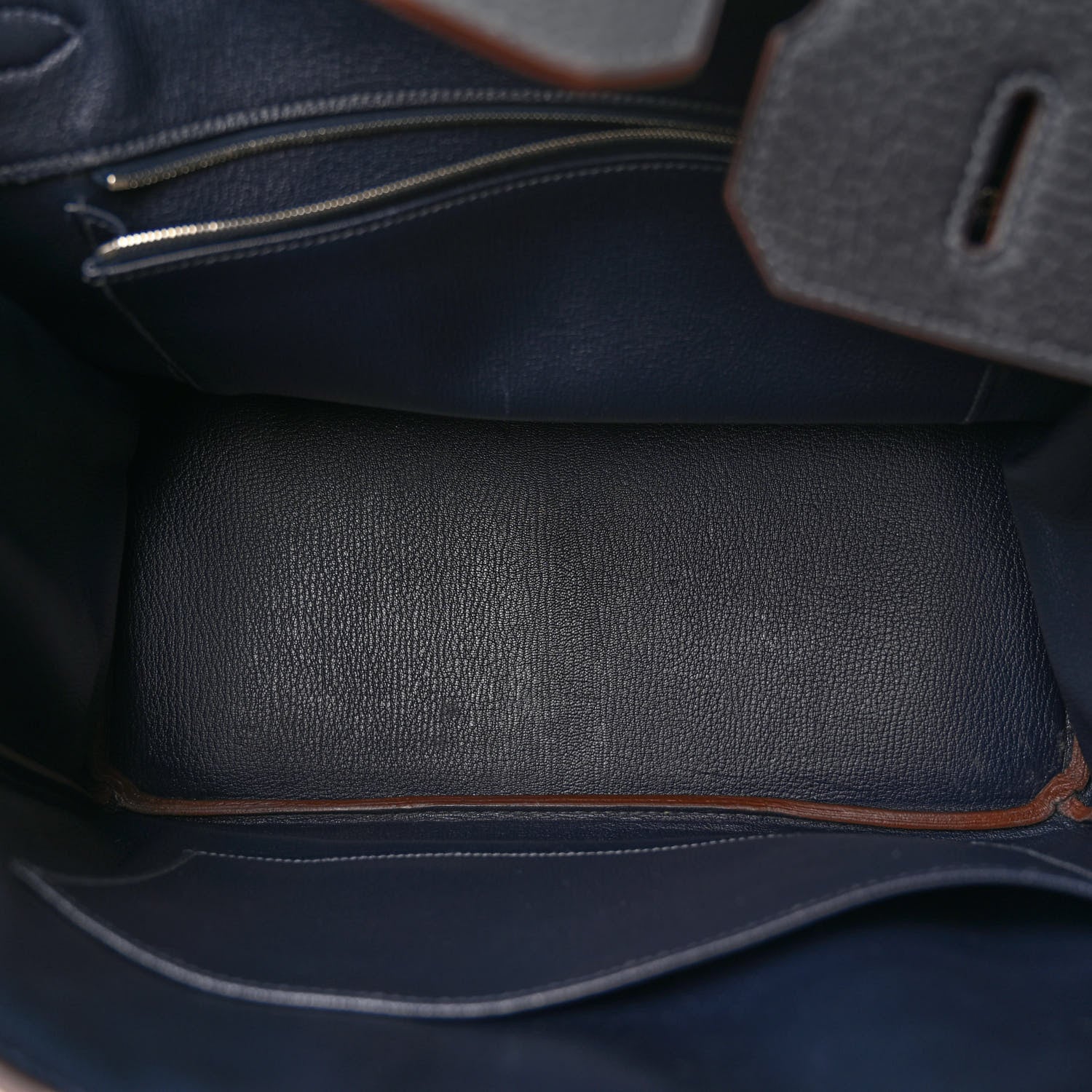 Hermes Fjord Barenia Crinoline Club Birkin 35 Bleu Indigo 5 of 13