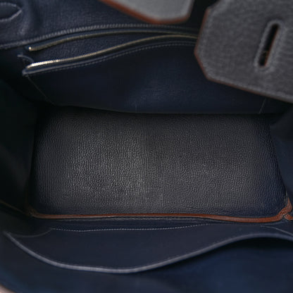 Hermes Fjord Barenia Crinoline Club Birkin 35 Bleu Indigo 5 of 13
