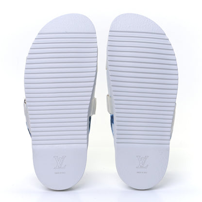 Louis Vuitton Denim Monogram Tie Dye Mens Honolulu Mule 9 Marine 6 of 8