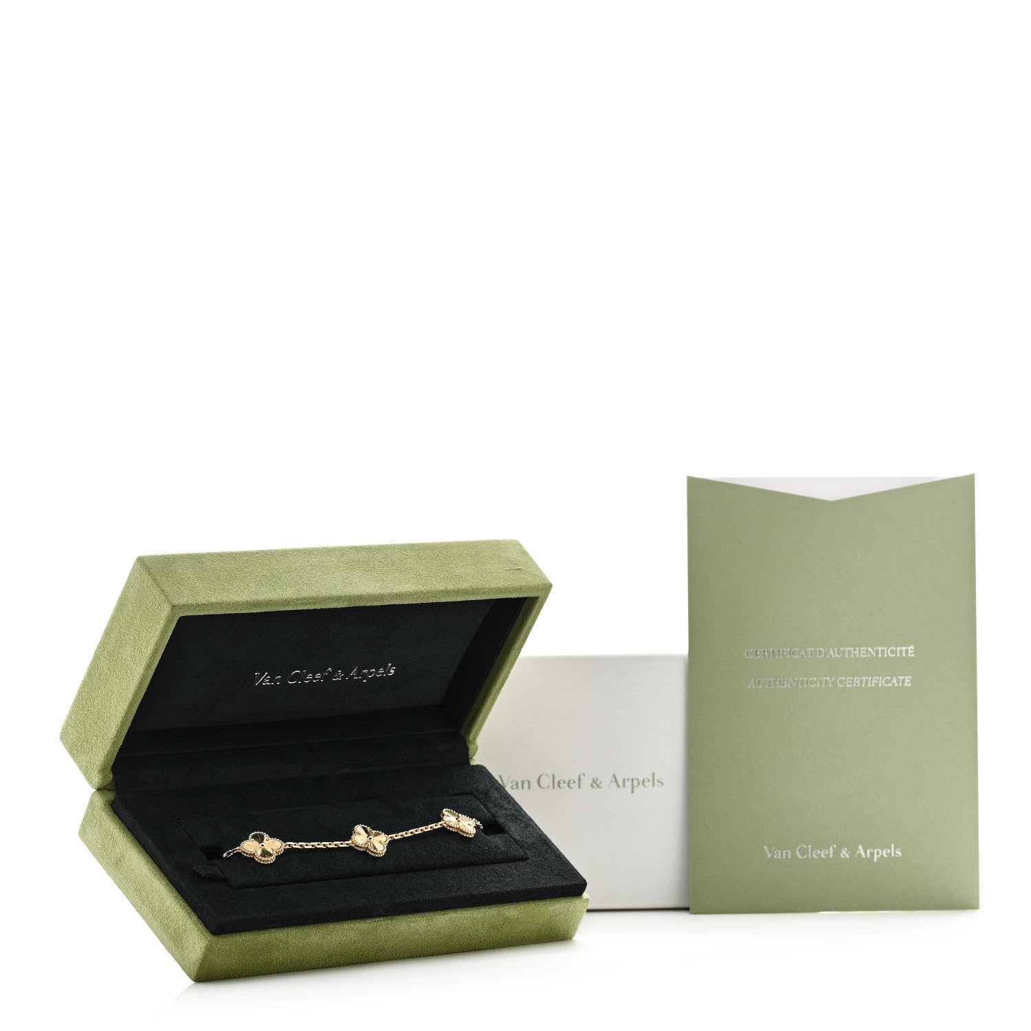 Van Cleef & Arpels 18K Yellow Gold 5 Motifs Guilloche Vintage Alhambra Bracelet 5 of 5