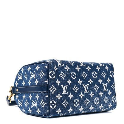 Louis Vuitton Monogram Jacquard Denim Speedy Bandouliere 25 Bleu 4 of 8