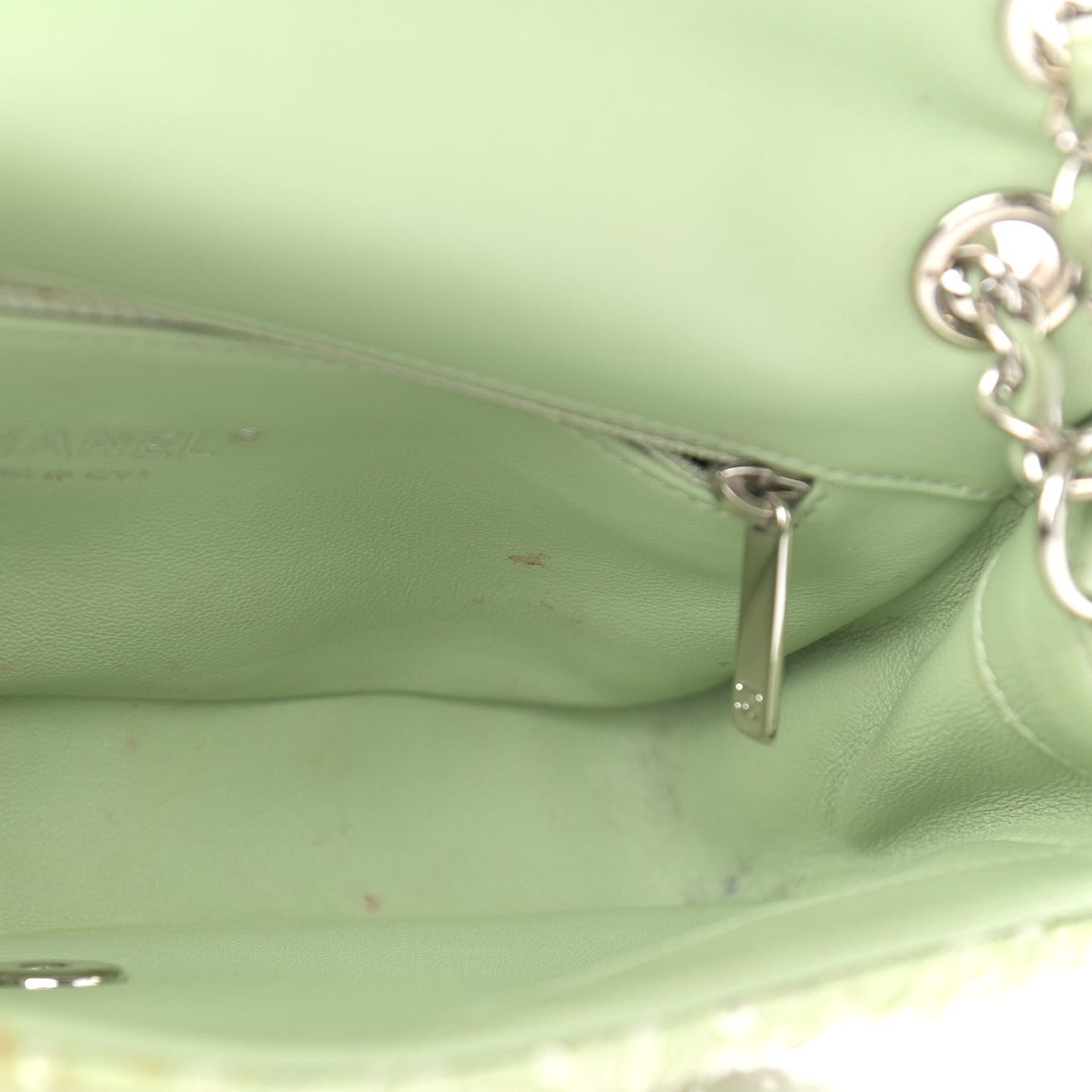 Sequin Mini Waterfall Flap Green Light Green Yellow