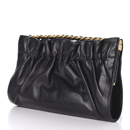 Chanel Lambskin Chain Kiss Lock Clutch Black 3 of 9