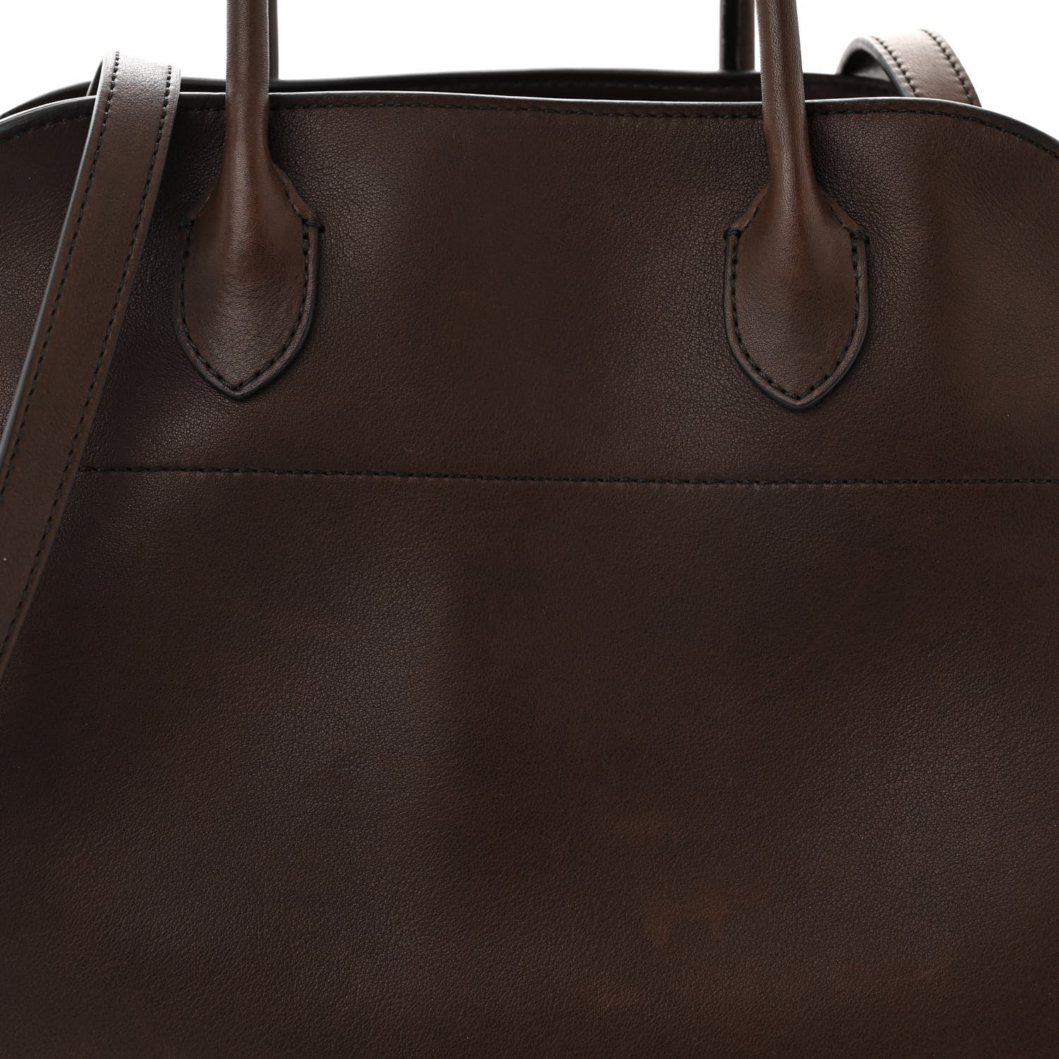 The Row Polished Saddle Calfskin Soft Margaux 12 Deep Brown 7 of 9