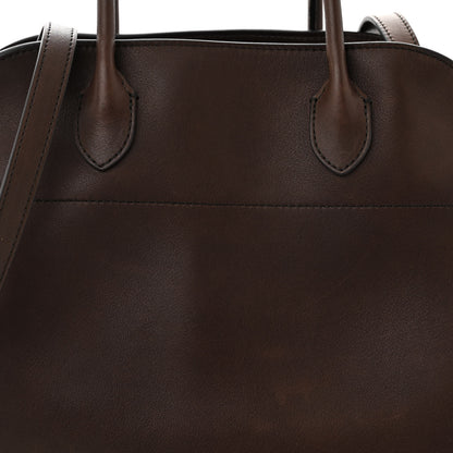 The Row Polished Saddle Calfskin Soft Margaux 12 Deep Brown 7 of 9