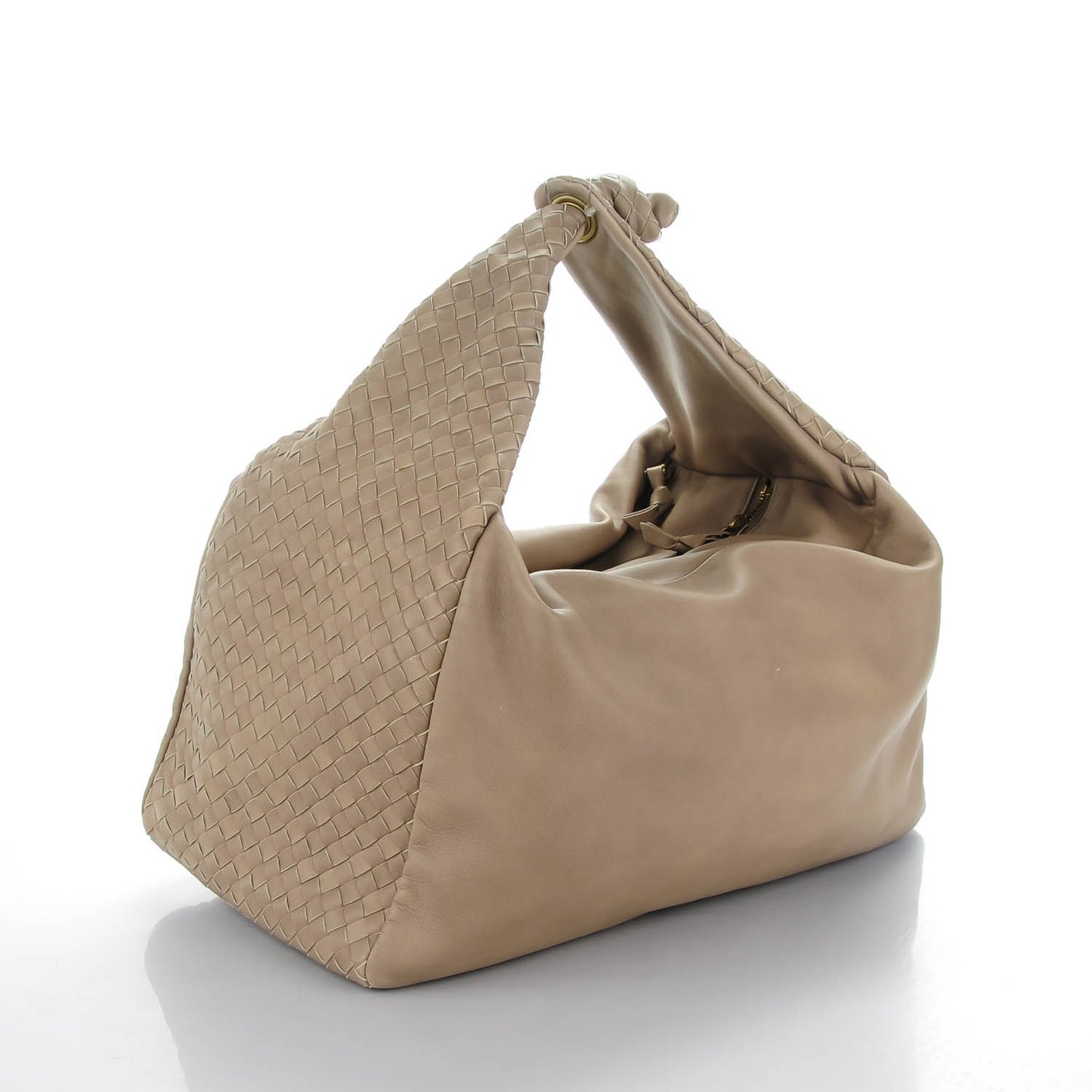 Nappa Intrecciato Large Knot Hobo Limo
