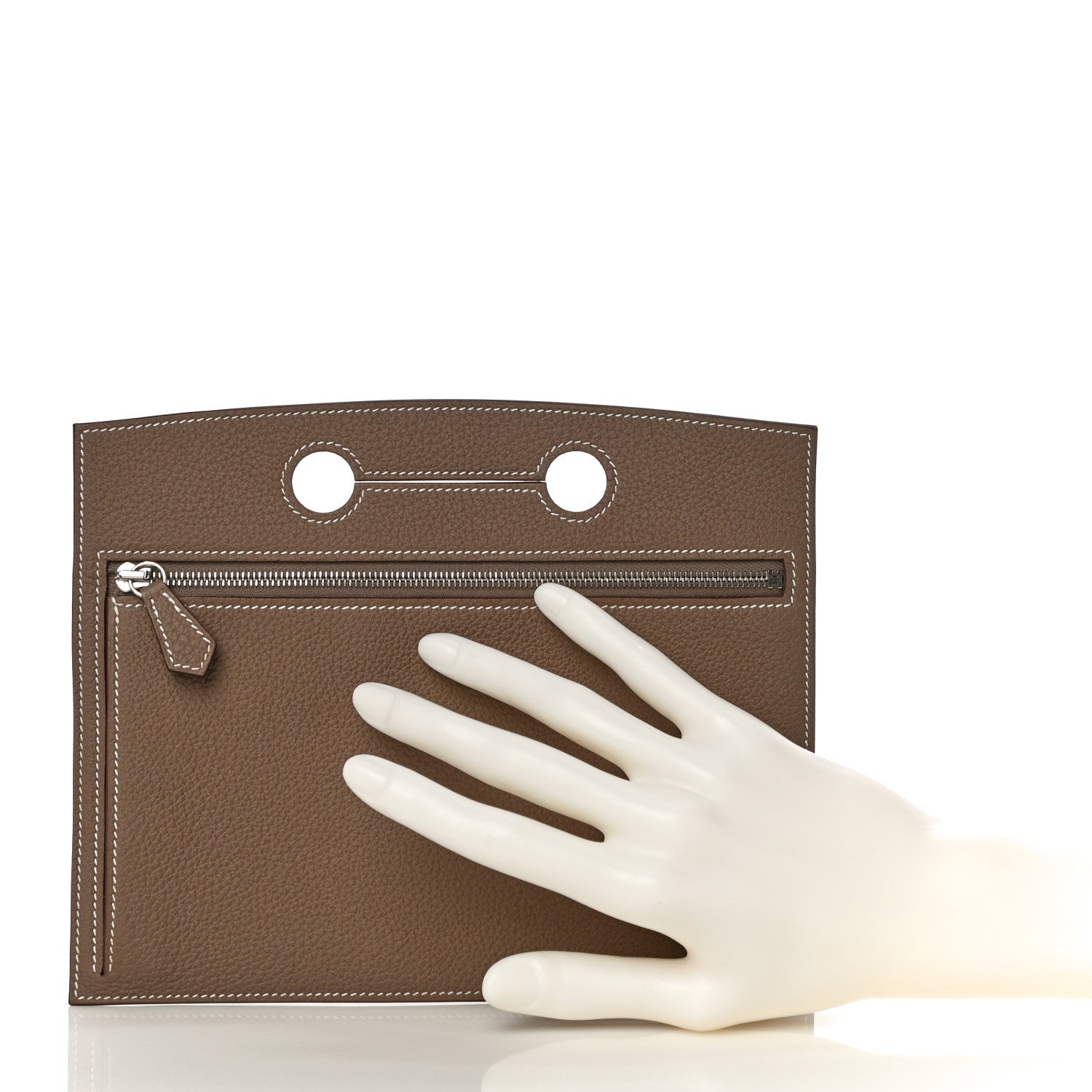 Hermes Togo Backpocket Pouch 25 Etoupe 2 of 10