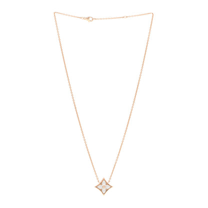 Louis Vuitton 18K Pink Gold Mother Of Pearl Blossom Pendant Necklace 3 of 5