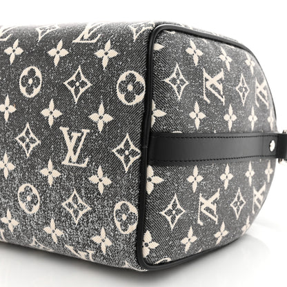 Louis Vuitton Denim Monogram Jacquard Speedy Bandouliere 25 Black 7 of 7