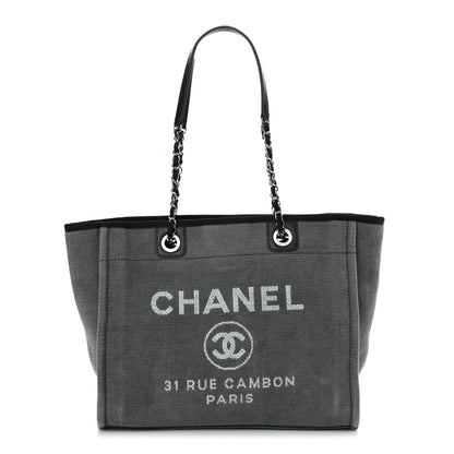 Chanel Canvas Small Deauville Tote Grey 1 of 11