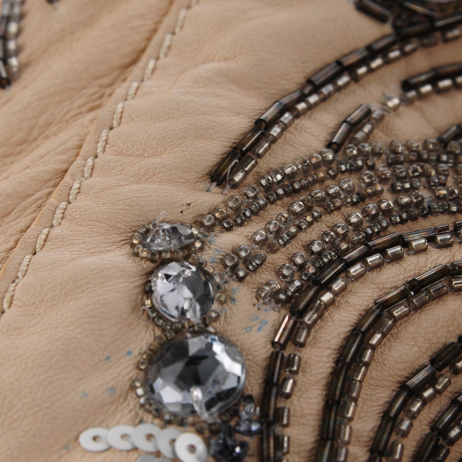 Valentino Garavani Feather Sequin Alice Glam Frame Satchel Beige 3 of 11