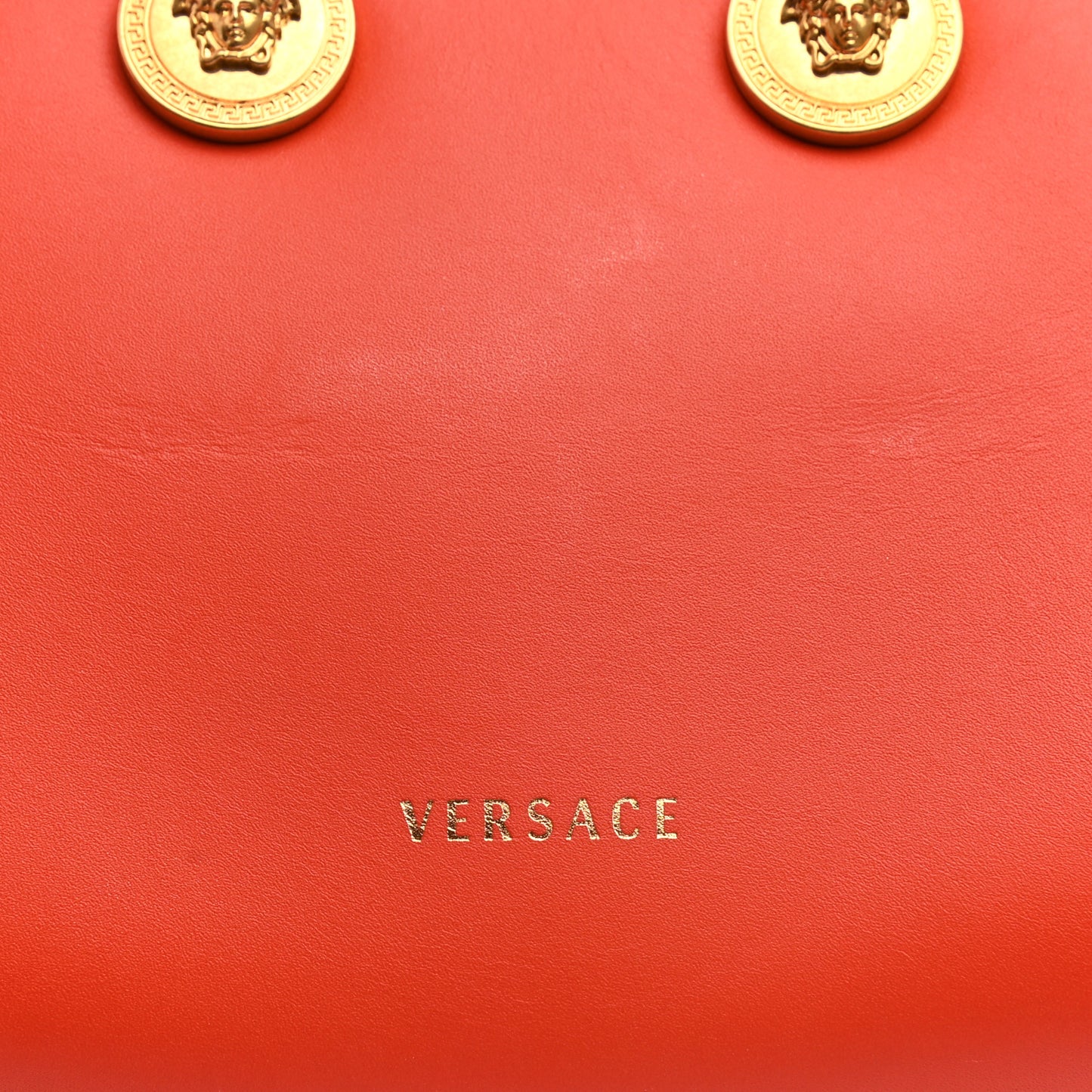 Calfskin Small Medallion Tribute Bowling Bag Orange