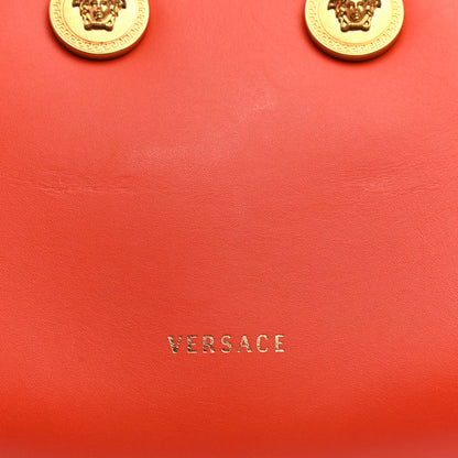 Versace Calfskin Small Medallion Tribute Bowling Bag Orange 12 of 13