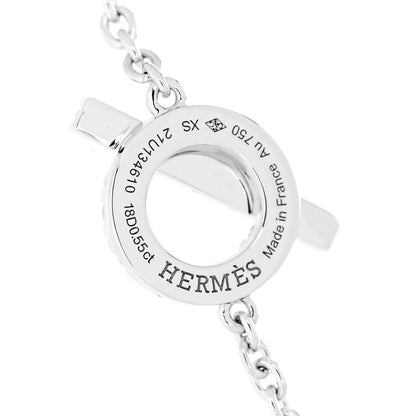 Hermes 18K White Gold Diamond Finesse Bracelet XS 3 of 4