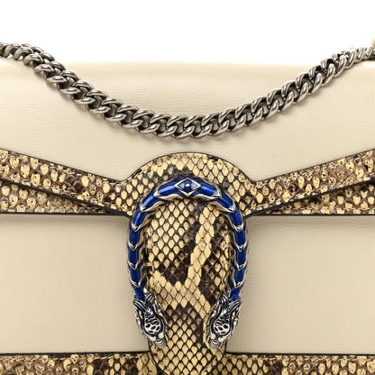 Gucci Calfskin Snakeskin Enamel Small Dionysus Shoulder Bag White Beige Electric Blue 5 of 13