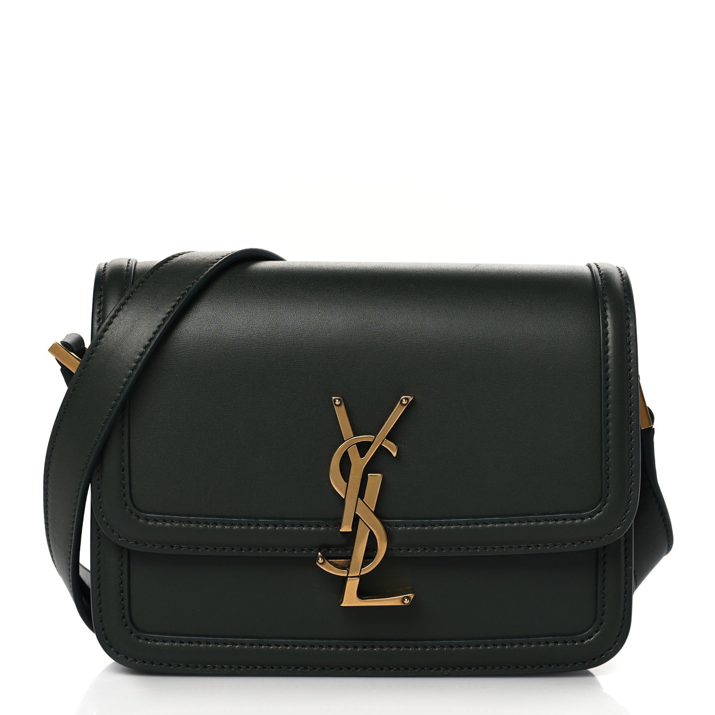 Smooth Calfskin Small Solferino Satchel Green