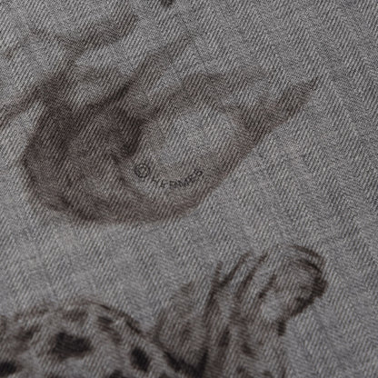 Hermes Cashmere Silk Dans L'atelier Shawl 140 Gris Flanelle Anthracite Gris 4 of 10