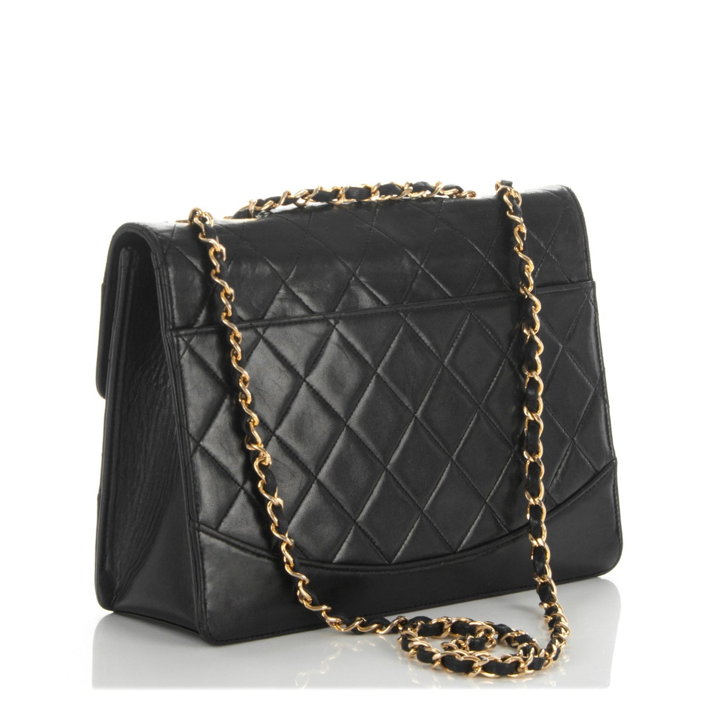 Lambskin Quilted Medium Single Flap Black