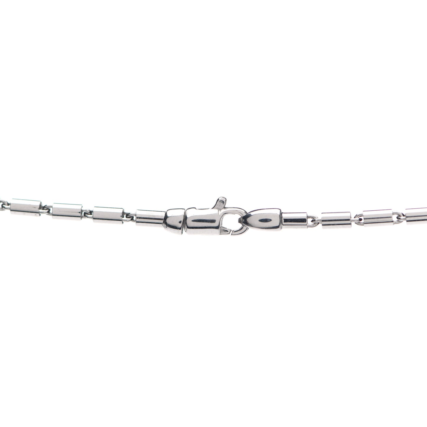 18K White Gold Diamond Large Cento O Pendant Necklace