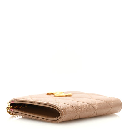 Chanel Caviar Quilted Zipped Key Holder Case Dark Beige 4 of 7