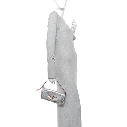 Valentino Garavani Floral Jacquard Lurex Small DeVain Shoulder Bag Silver 2 of 11