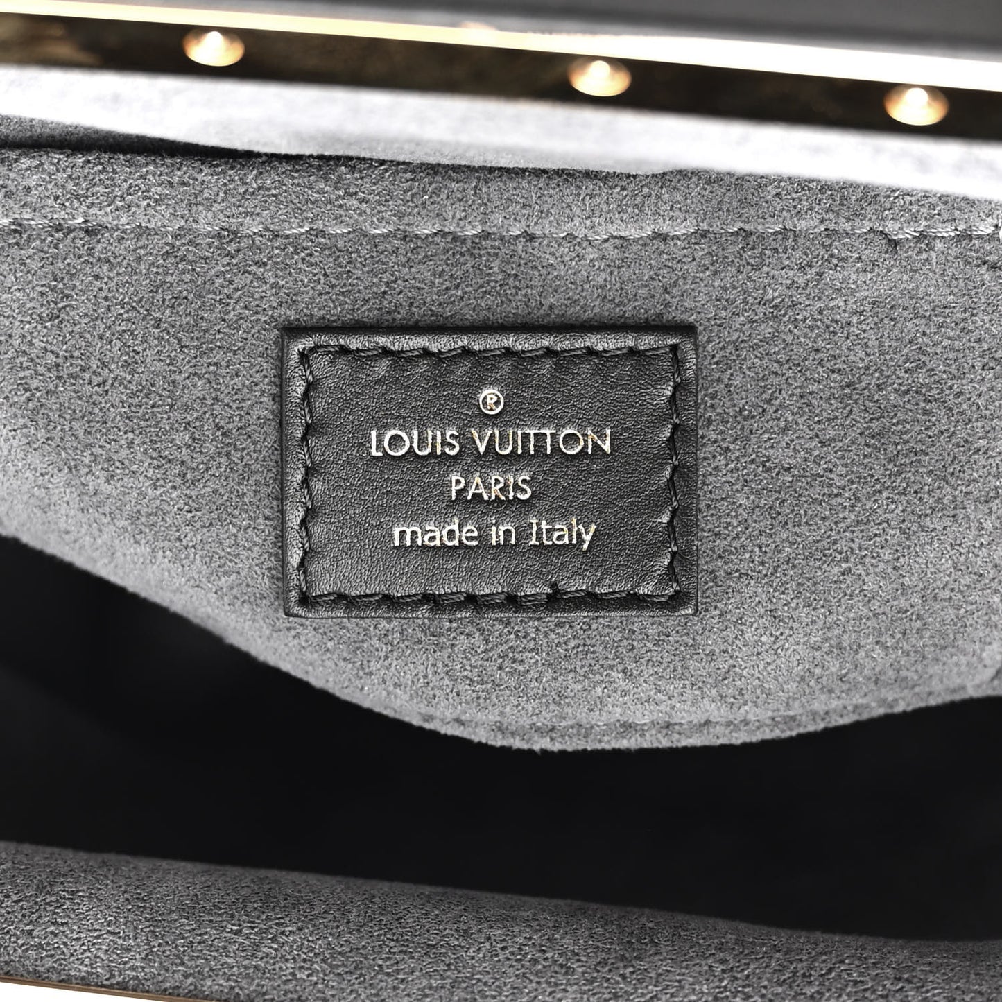 Calfskin Nanogram Embossed Clutch Black