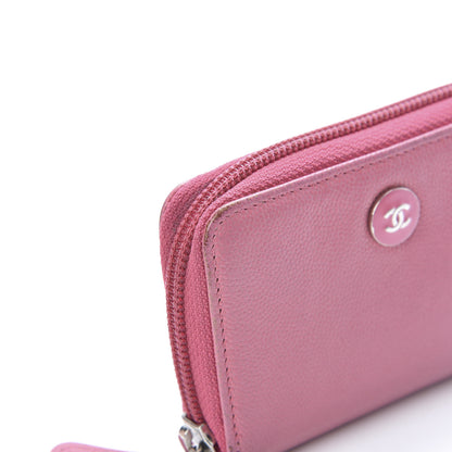 Chanel Caviar Button Zip Coin Purse Pink 13 of 16
