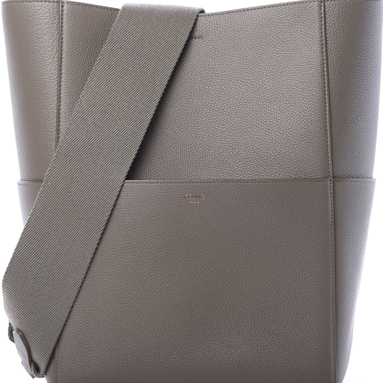 Celine Soft Grained Calfskin Sangle Bucket Bag Taupe 8 of 11