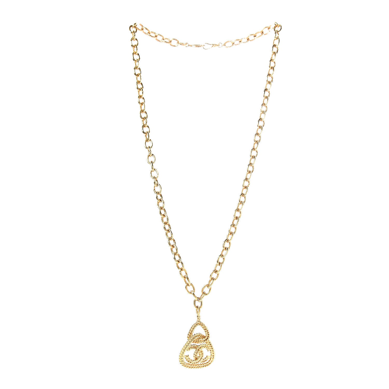 Chanel CC Pendant Necklace Gold 3 of 5