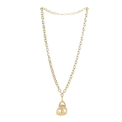 Chanel CC Pendant Necklace Gold 3 of 5