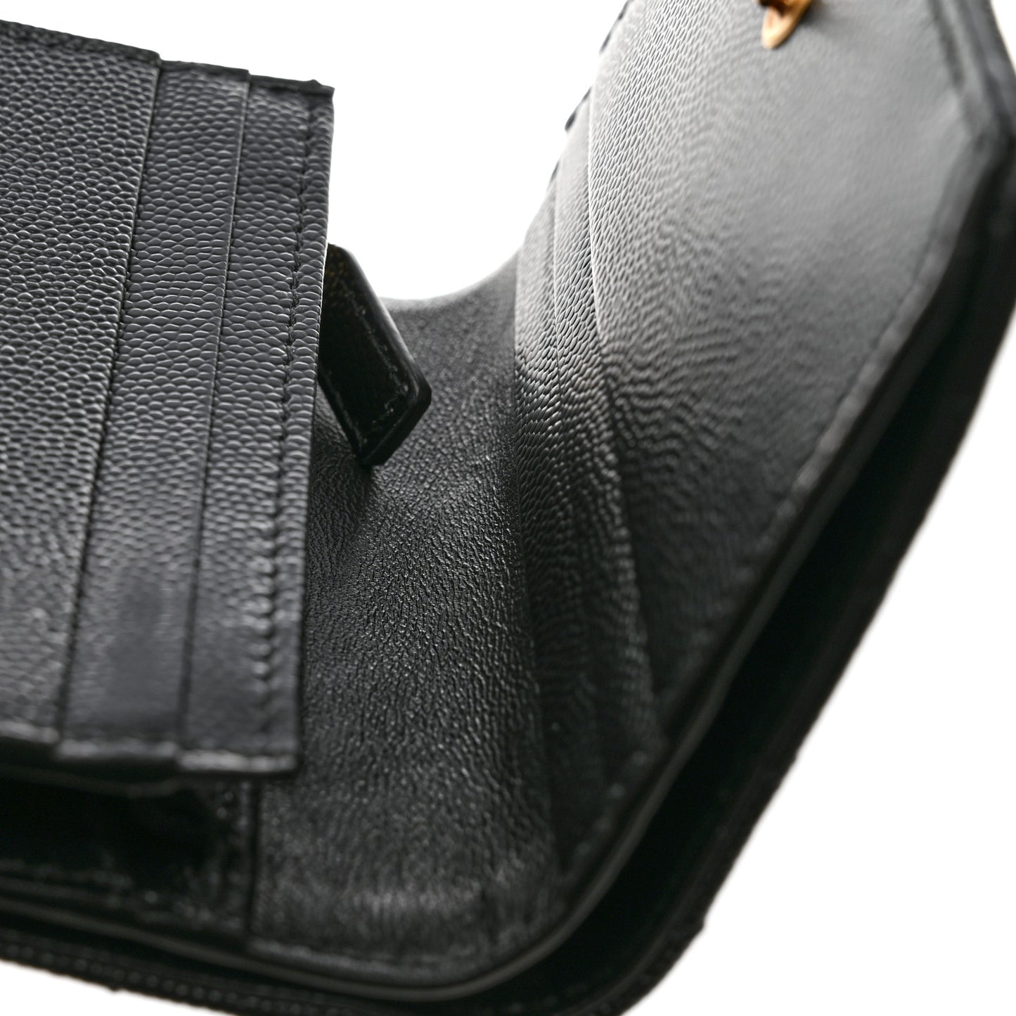 Grain De Poudre Matelasse Chevron Monogram Flap Card Case Black