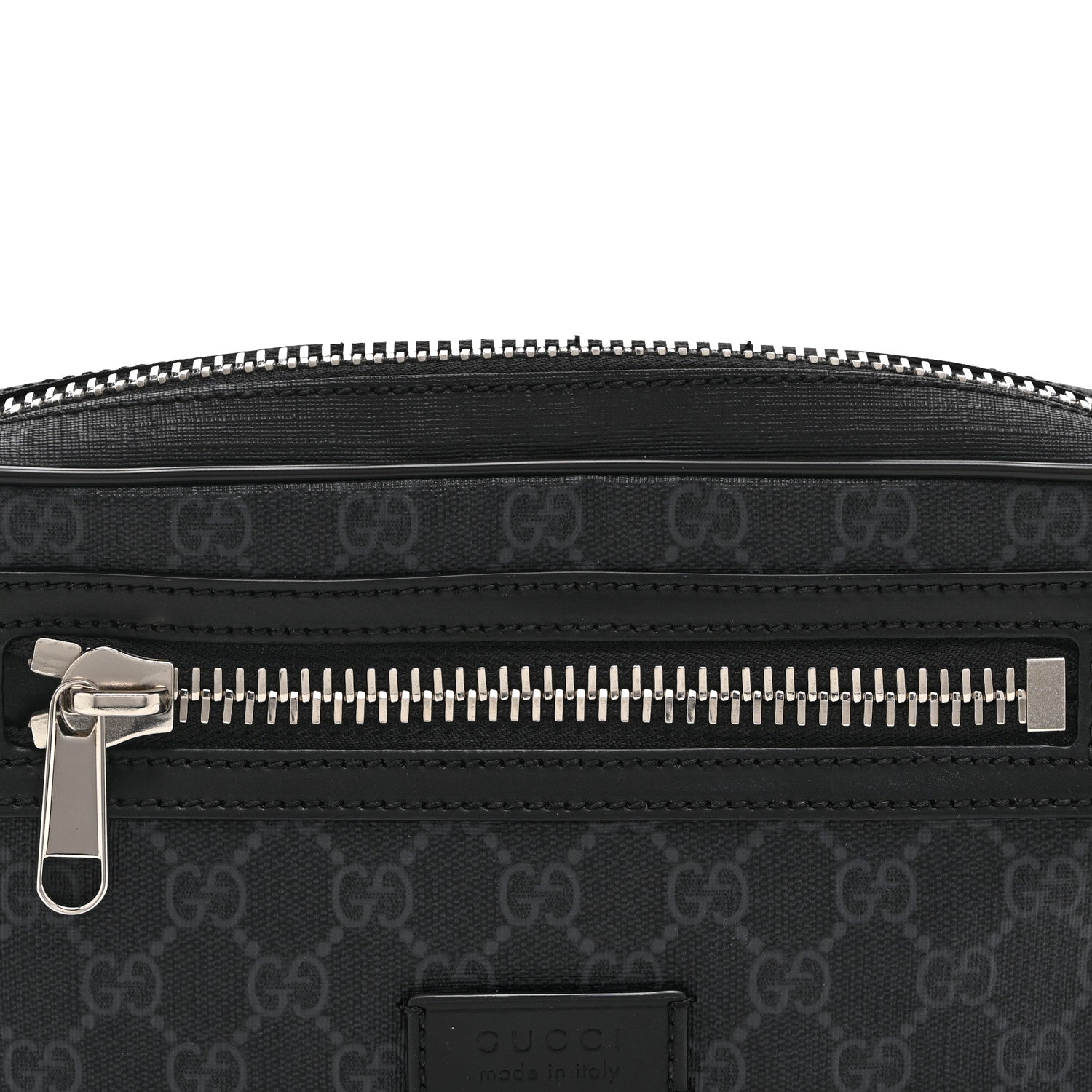 Gucci Soft GG Supreme Monogram Web Belt Bag Black Grey 9 of 11