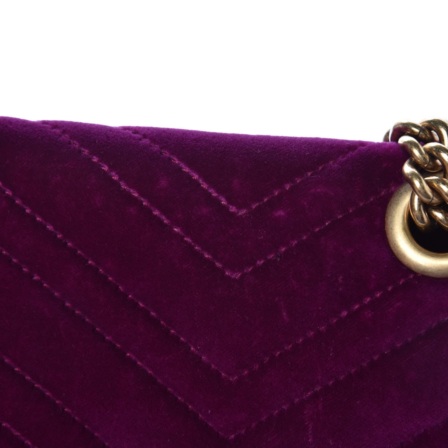 Gucci Velvet Matelasse Medium GG Marmont Shoulder Bag Fuchsia Violet Cyclamen 11 of 12