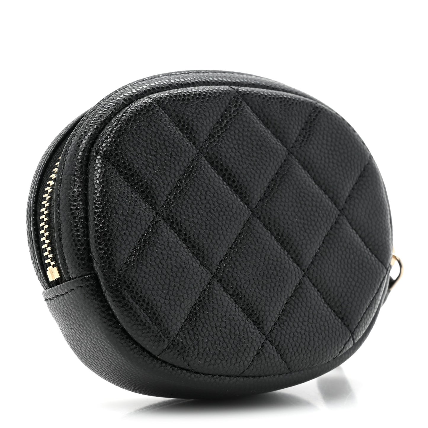Caviar Quilted Zip Around Classic Coin Purse Black