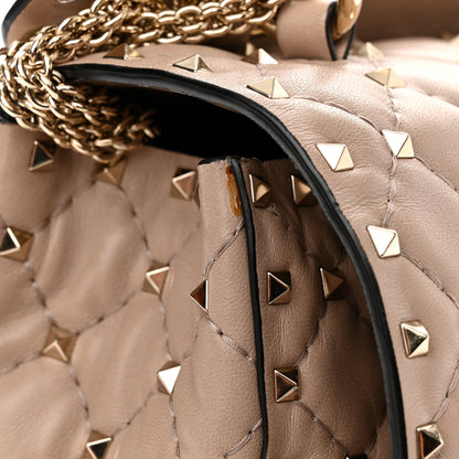 Valentino Garavani Nappa Large Rockstud Spike Shoulder Bag Poudre 12 of 13