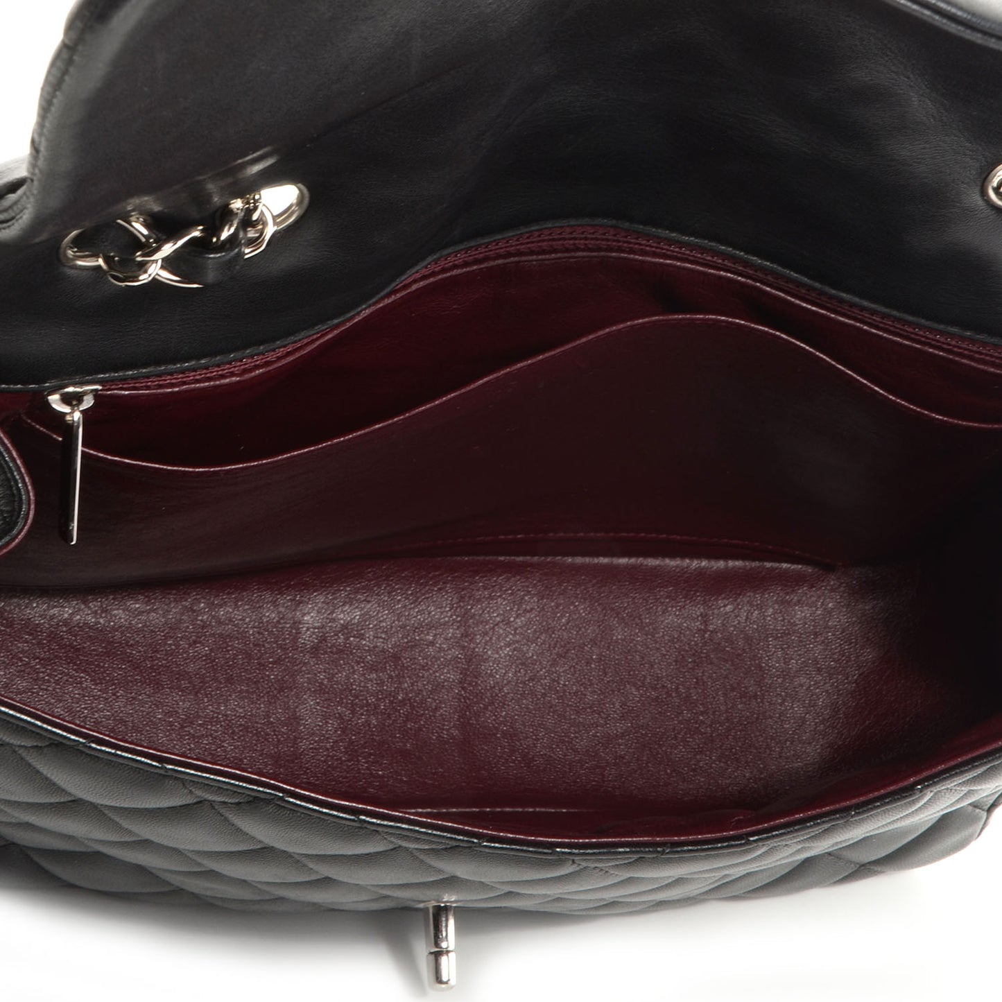 Lambskin Quilted Jumbo Single Flap Black