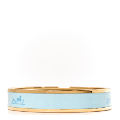 Hermes Enamel Printed Caleche Wide Bracelet Vert Aqua 5 of 5