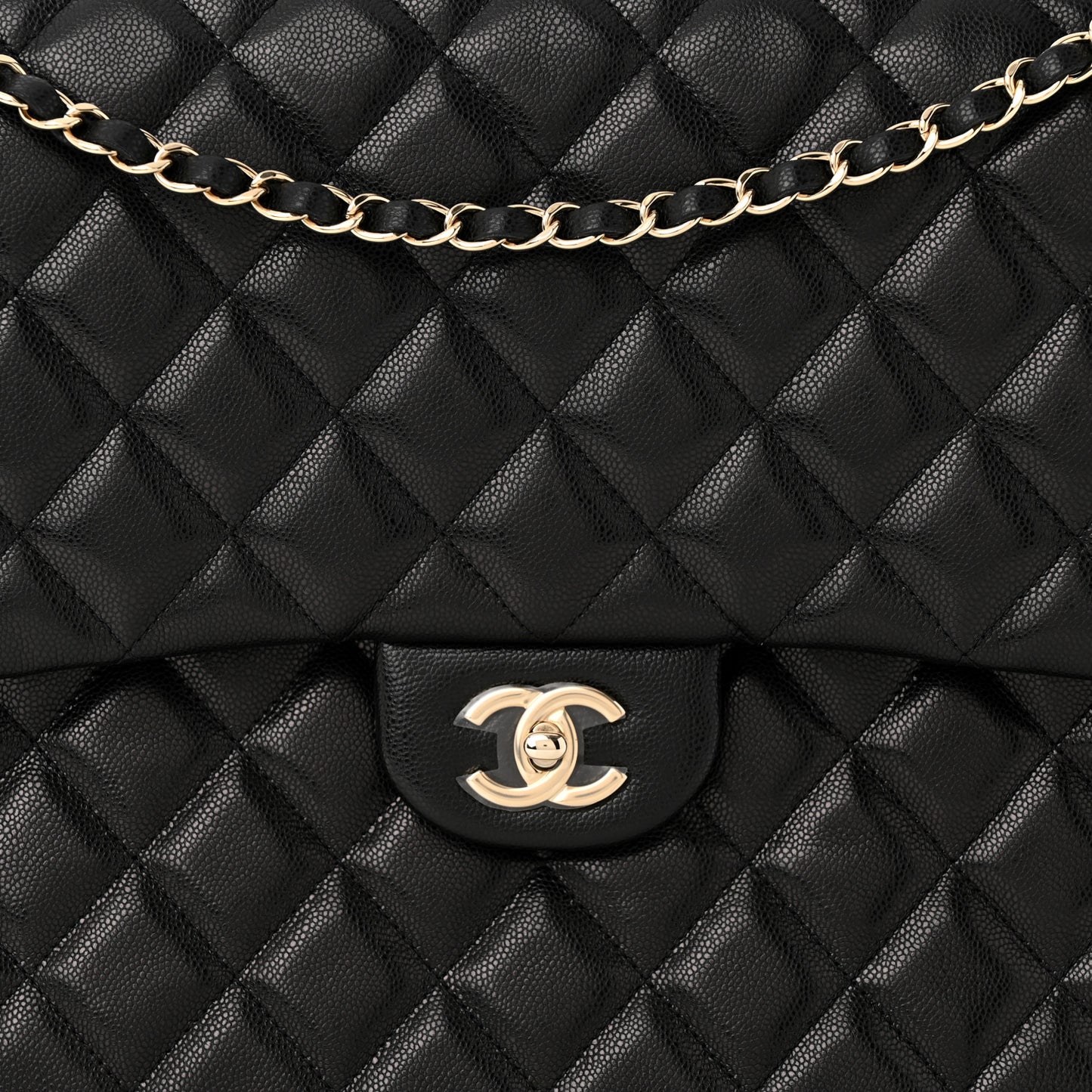 Caviar Quilted Small XXL Travel Flap Bag Black