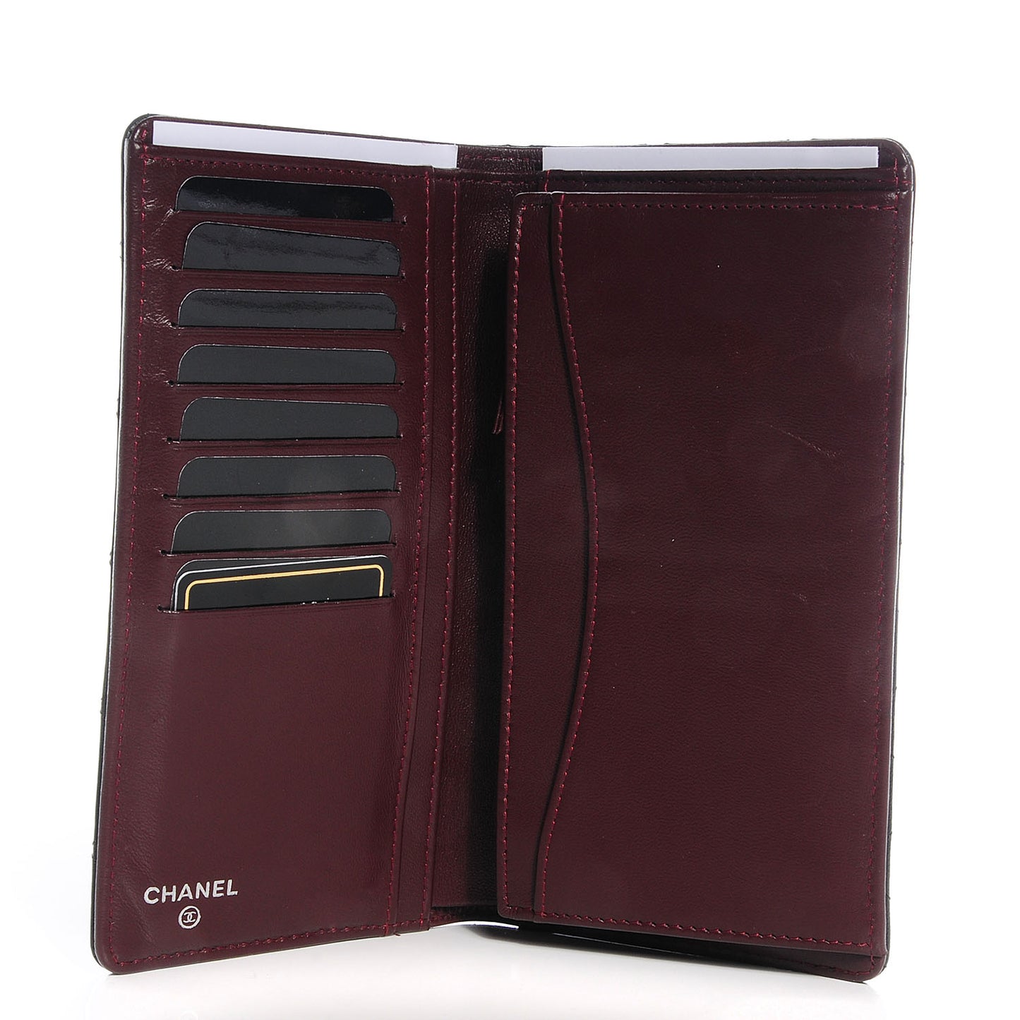 Lambskin Quilted Yen Wallet Black