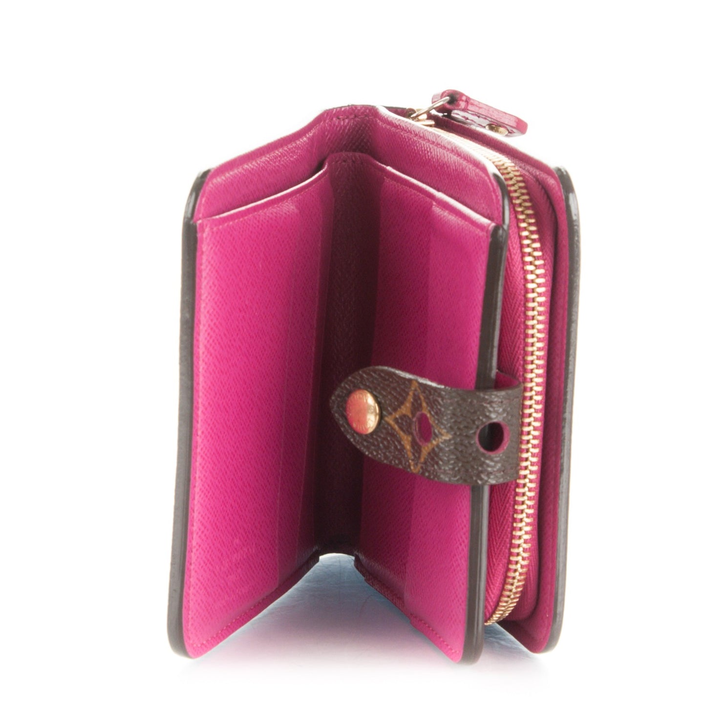 Monogram Perforated Compact Zipped Wallet Fuchsia
